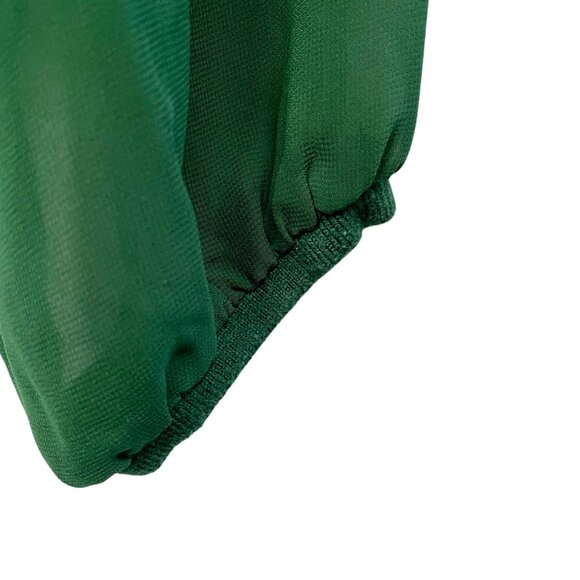 Loft Cotton Blend Sheer Sleeve Sweater Pine Green Sz Large Lightweight Fairycore - Picture 12 of 15